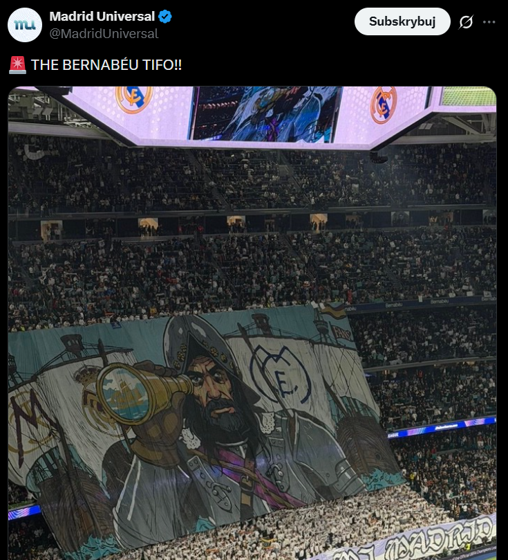 TIFO kibiców Realu Madryt na mecz z Manchesterem City! WOW!